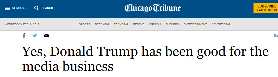 Tribune: Trump is good business