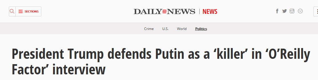 Trump defends Putin
